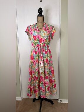 Grace Karin Pink Floral Maxi Dress